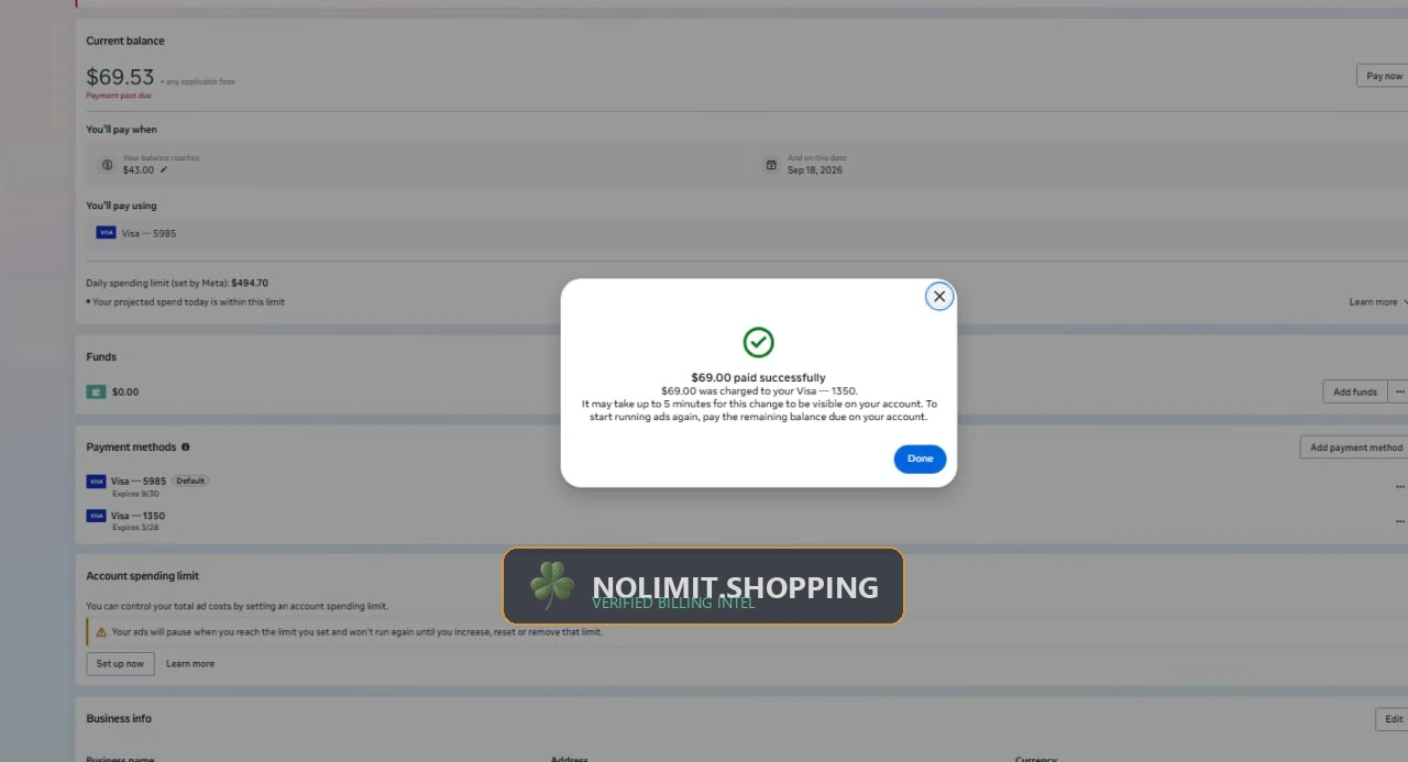 Meta Ads Manager — Confirmed $900.00 Automated Threshold Paid Invoice Receipt